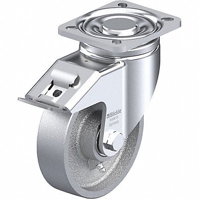 GRAINGER LHG125K1FI Plate Caster Swivel Metal 6 1/2 H