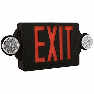 LITHONIA LIGHTING LHQMLEDBRM6 Combo Exit Fixture Black/Red
