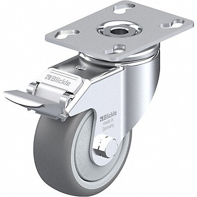 GRAINGER LKPATPA80KFFI Plate Caster Swivel Rubber 4 3/8 H