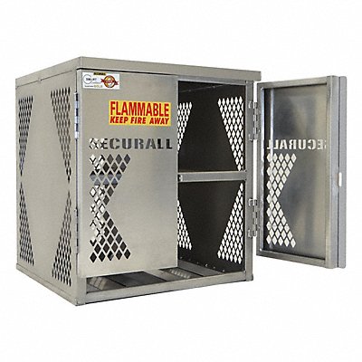 SECURALL LP4S Cylinder Storage Cabinet Gray Aluminum