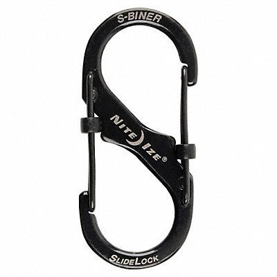 NITE IZE LSB201R3 Locking Carabiner 2 in Steel Black