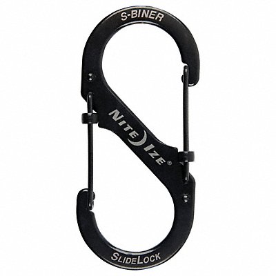 NITE IZE LSB401R3 Locking Carabiner 3-3/5 in Steel Black