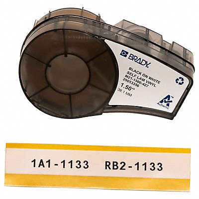 BRADY M211500427 Label Cartridge 1-1/2 W Black/White