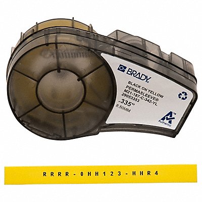 BRADY M21187C342YL Wire Marking Sleeves Black/Yellow