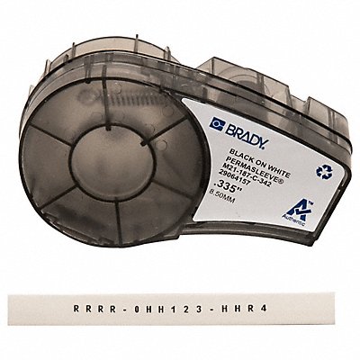 BRADY M21187C342 Label Cartridge Black/White 0.335 in W