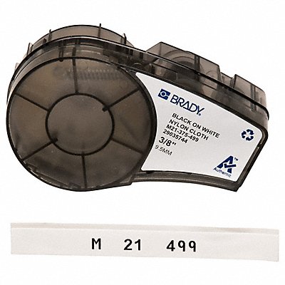 BRADY M21375499 Label Cartridge Black/White 3/8 in W