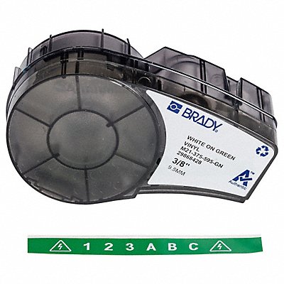 BRADY M21375595GN E7622 Label Cartridge White/Green 21 ft L