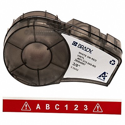 BRADY M21375595RD E7622 Label Cartridge White/Red 21 ft L