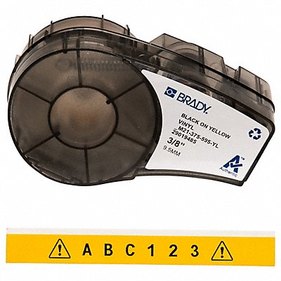 BRADY M21375595YL E7622 Label Cartridge Black/Yellow 21 ft L