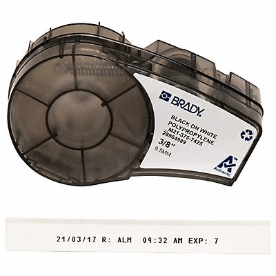 BRADY M213757425 Label Black/White Blank Polypropylene