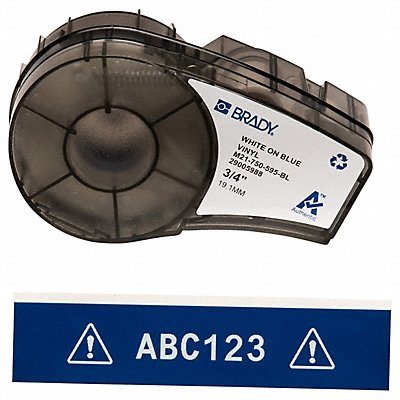 BRADY M21750595BL E7626 Label Cartridge White/Blue 3/4 in W