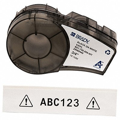 BRADY M21750595WT E7626 Label Cartridge Black/White 3/4 in W