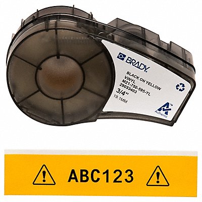BRADY M21750595YL E7626 Label Cartridge Black/Yellow 3/4 in W