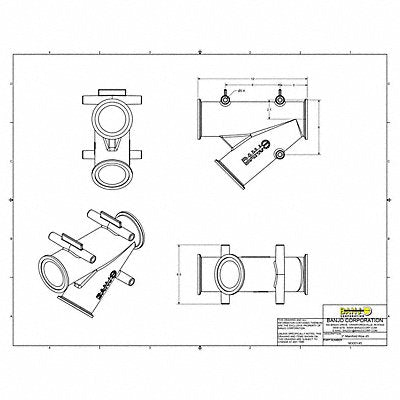 BANJO M300Y45 Flange 3 Full Port 200 psi Elbow 12 L