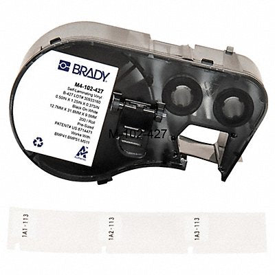 BRADY M4102427 Precut Label Roll Cartridge Clear/White