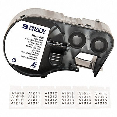 BRADY M411499 Precut Label Cartridge White Matte