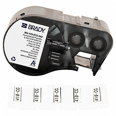 BRADY M4125075342 Wire and Cable Label White Matte Finish