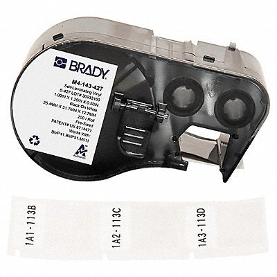 BRADY M4143427 Precut Label Roll Cartridge Clear/White