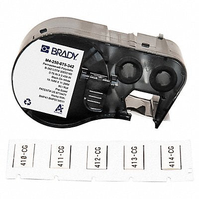 BRADY M4250075342 Wire and Cable Label White Matte Finish