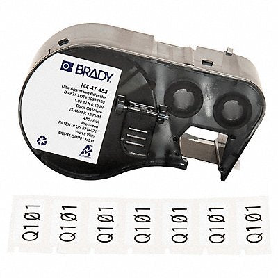 BRADY M447483 Precut Label Cartridge White Gloss