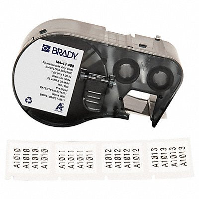 BRADY M449498 Precut Label Roll Cartridge Vinyl White
