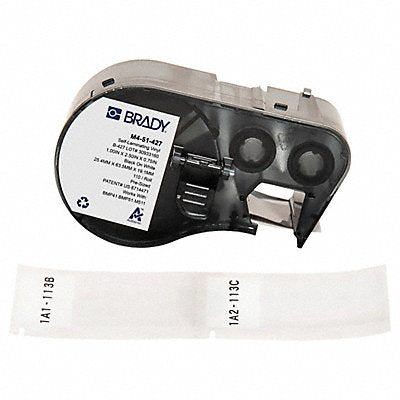 BRADY M451427 Precut Label Roll Cartridge Clear/White