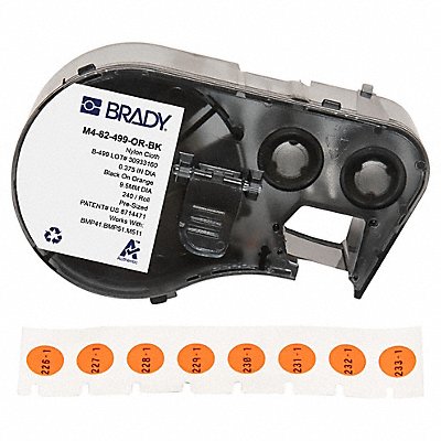 BRADY M482499ORBK Precut Label Cartridge Orange Matte