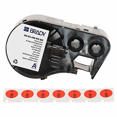 BRADY M483499RDBK Precut Label Cartridge Red Matte