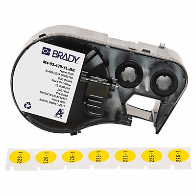BRADY M483499YLBK Precut Label Cartridge Yellow Matte