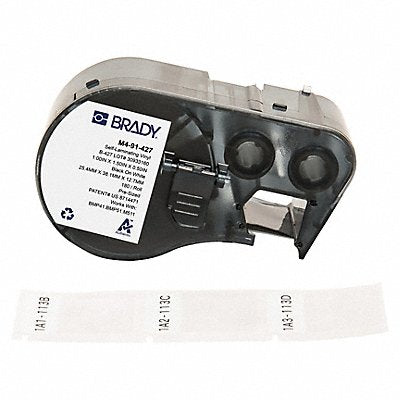 BRADY M491427 Precut Label Roll Cartridge Clear/White