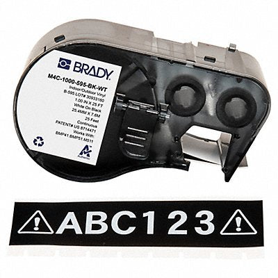 BRADY M4C1000595BKWT Continuous Label Cartridge Black/White