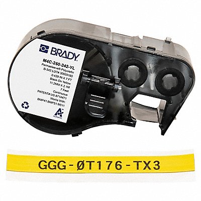 BRADY M4C250342YL Wire and Cable Label Yellow Matte Finish