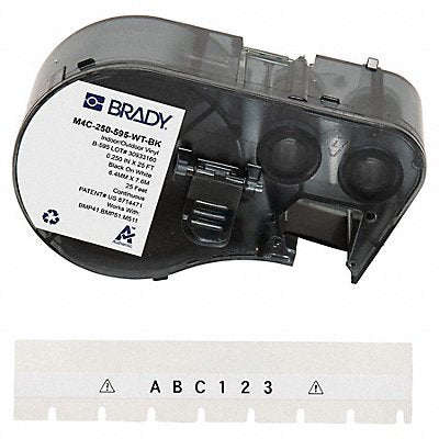 BRADY M4C250595WTBK Label and Ribbon Cartridge Vinyl