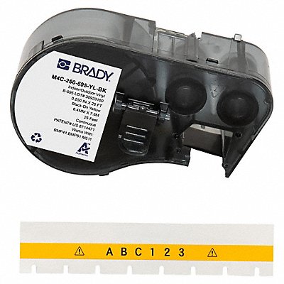 BRADY M4C250595YLBK Label and Ribbon Cartridge Vinyl