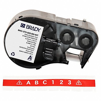 BRADY M4C375595RDWT Label and Ribbon Cartridge Vinyl