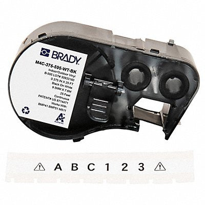 BRADY M4C375595WTBK Label and Ribbon Cartridge Vinyl