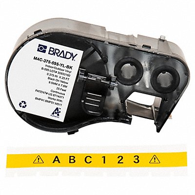 BRADY M4C375595YLBK Label and Ribbon Cartridge Vinyl
