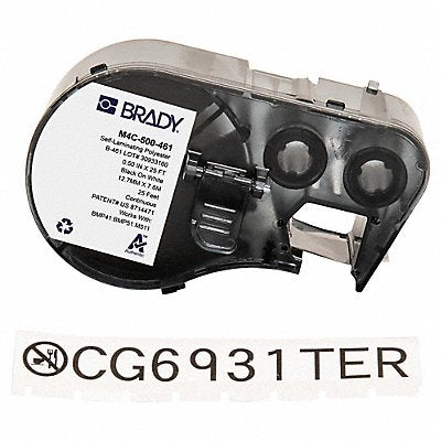 BRADY M4C500461 Precut Label Roll Cartridge White Matte