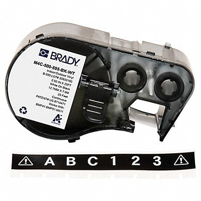BRADY M4C500595BKWT Continuous Label Cartridge Black Gloss