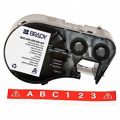 BRADY M4C500595RDWT Continuous Label Cartridge Red Gloss
