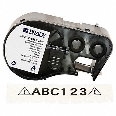 BRADY M4C750595CLBK Continuous Label Cartridge Clear Gloss