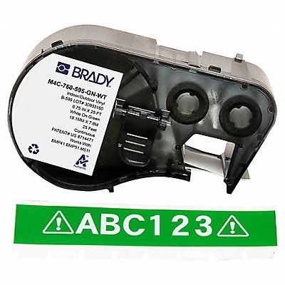 BRADY M4C750595GNWT Continuous Label Cartridge Green Gloss