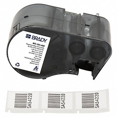 BRADY M5103498 Precut Label Roll Cartridge Vinyl White