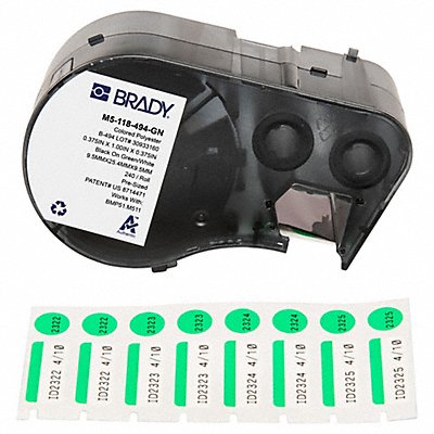 BRADY M5118494GN Label and Ribbon Cartridge Polyester