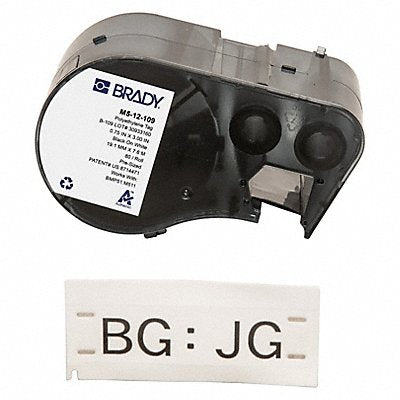 BRADY M512109 Tag Polyethylene Black/White Matte