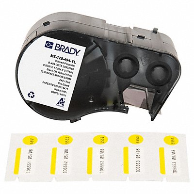 BRADY M5120494YL Label and Ribbon Cartridge Polyester