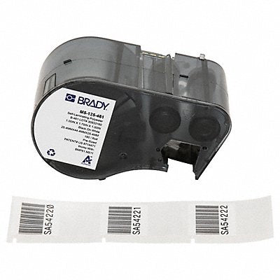BRADY M5125461 Precut Label Cartridge Clear/White Matte