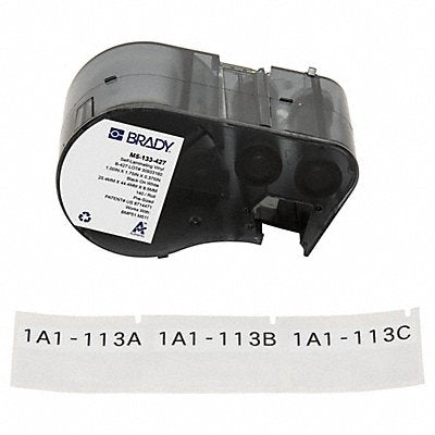 BRADY M5133427 Precut Label Roll Cartridge Clear/White