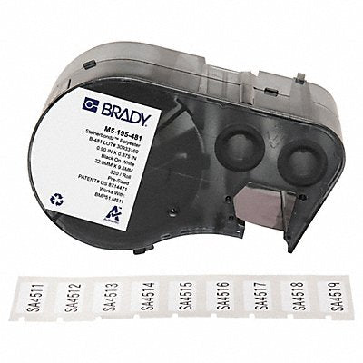 BRADY M5195481 Precut Label Cartridge White Matte
