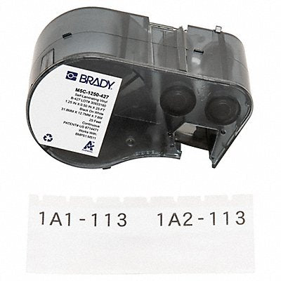 BRADY M5C1250427 Precut Label Roll Cartridge Clear/White